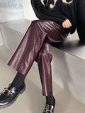 Faux Leather Cropped Pants