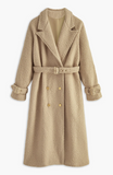 Buckle Belted Long Faux Fur Coat