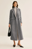 Lapel Pockets Long Coat