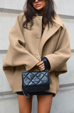 Solid Oversized Pocket Button Coat