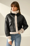 Sherpa Lined Shearling Leather Flight Jacket