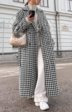 Houndstooth Tweed Trench Coat