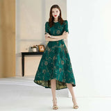 Floral Jacquard Long Sleeve Dress