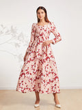 Floral Jacquard Midi Dress