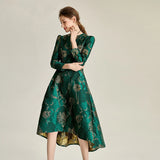 Floral Jacquard Long Sleeve Dress