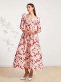 Floral Jacquard Midi Dress