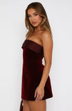 Velvet Strapless Mini Dress