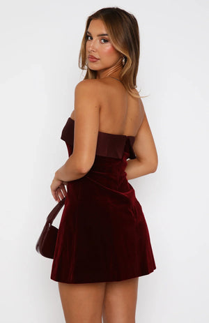 Velvet Strapless Mini Dress