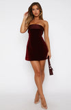 Velvet Strapless Mini Dress